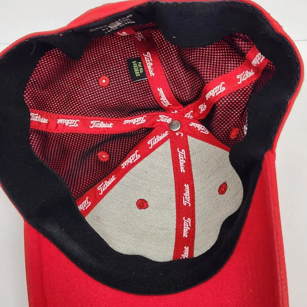 TITLEIST Aberdeen Country Club Hat Cap Fitted Mens Large XL Red Golf New Era